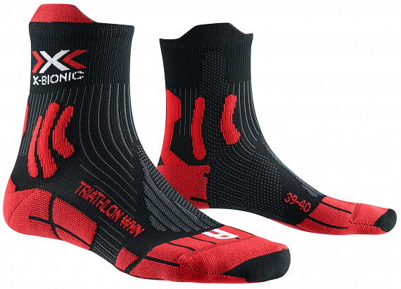 Носки женские X-Socks Triathlon 4.0 Black/Red - Фото 1 большая