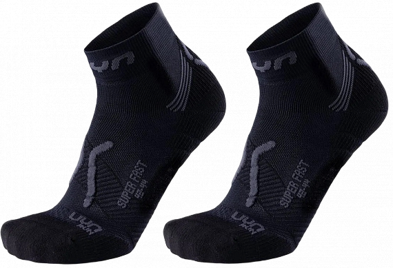 Носки мужские UYN Run Super Fast 2Prs Black/Anthracite - Фото 1 большая