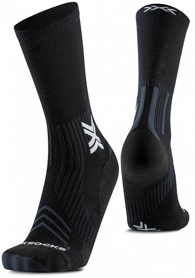 Носки X-Socks Run Expert Silk Merino Crew X Black/Light Grey - Фото 1 большая