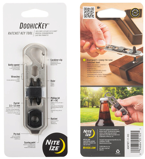 Карманный инструмент Nite Ize DoohicKey Ratchet Tool Steel - Фото 1 большая