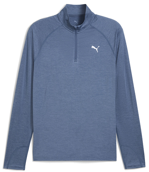 Лонгслив мужской Puma Run Vel Cldspn 1/4 Zip Dark Indigo/Heather - Фото 1 большая