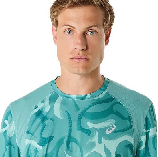 Футболка мужская ASICS Road Lite-Show Top Light Teal - Фото 6 большая