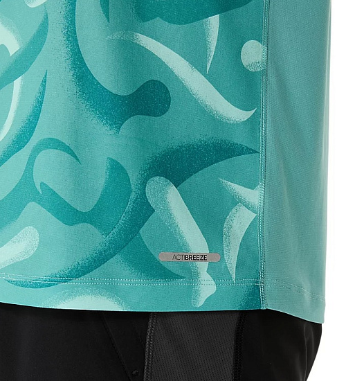 Футболка мужская ASICS Road Lite-Show Top Light Teal - Фото 7 большая