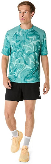 Футболка мужская ASICS Road Lite-Show Top Light Teal - Фото 8 большая