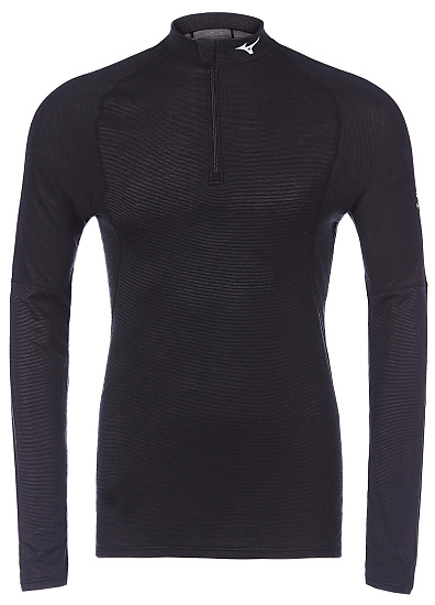 Лонгслив мужской Mizuno Prem Merino Wool Hz Black - Фото 1 большая