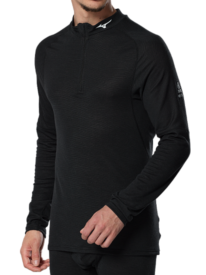Лонгслив мужской Mizuno Prem Merino Wool Hz Black - Фото 3 большая