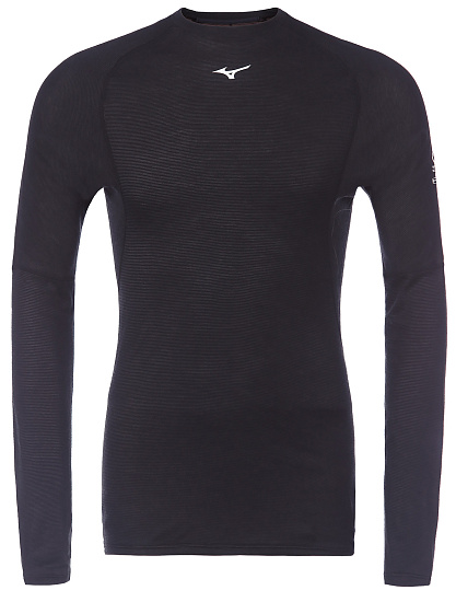 Лонгслив мужской Mizuno Prem Merino Wool Crew Neck Black - Фото 1 большая