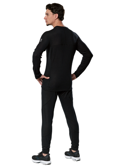 Лонгслив мужской Mizuno Prem Merino Wool Crew Neck Black - Фото 4 большая
