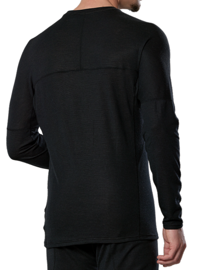 Лонгслив мужской Mizuno Prem Merino Wool Crew Neck Black - Фото 6 большая