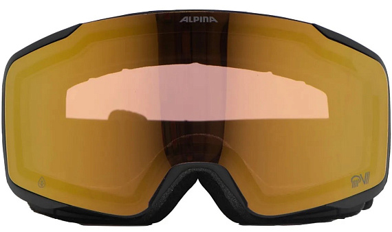 Горнолыжная маска Alpina Taos Qv Black Matt/Qv Gold - Фото 3 большая