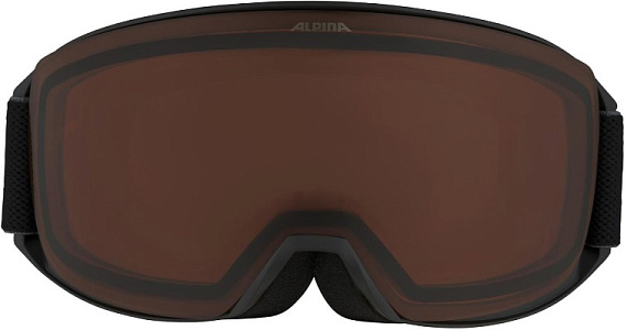 Горнолыжная маска Alpina Nakiska Black Matt/Orange S2 - Фото 2 большая