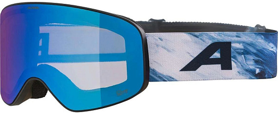 Горнолыжная маска Alpina Slope Q-Lite Black-Blue Matt/Q-Lite Blue S2 - Фото 1 большая