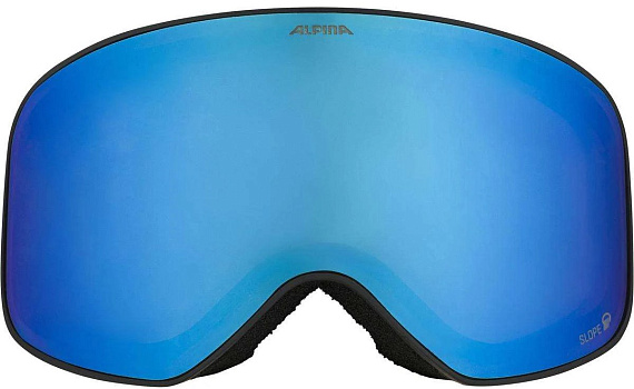 Горнолыжная маска Alpina Slope Q-Lite Black-Blue Matt/Q-Lite Blue S2 - Фото 2 большая