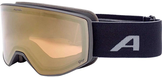 Горнолыжная маска Alpina Venet Qv Black Matt/Qv Gold S2-3 - Фото 1 большая