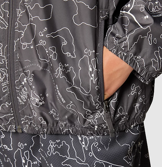 Куртка детская The North Face Never Stop Windwall Asphalt Grey/Bouldering Guide Print - Фото 6 большая
