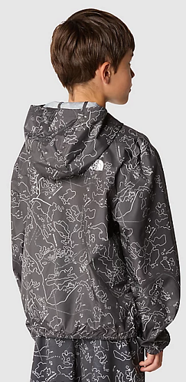 Куртка детская The North Face Never Stop Windwall Asphalt Grey/Bouldering Guide Print - Фото 9 большая
