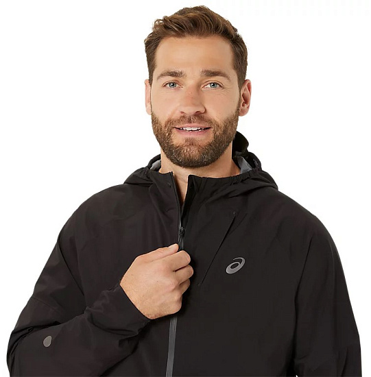 Куртка мужская ASICS Metarun Waterproof Performance Black - Фото 5 большая