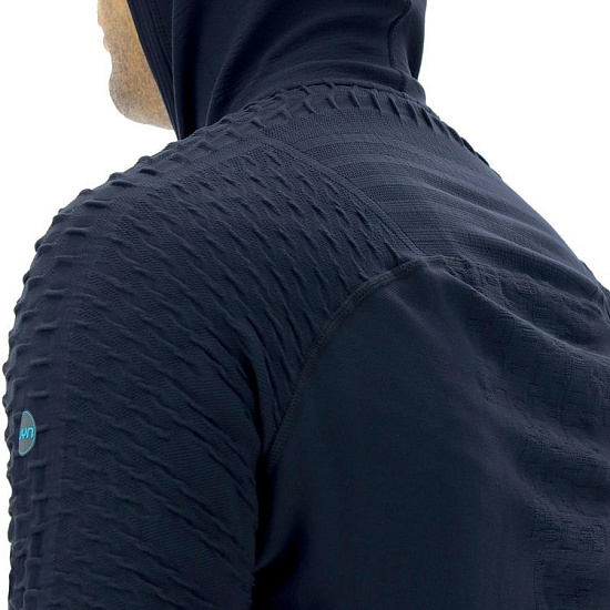 Куртка мужская UYN Run Fit Ow Hooded Full Zip Blackboard - Фото 4 большая