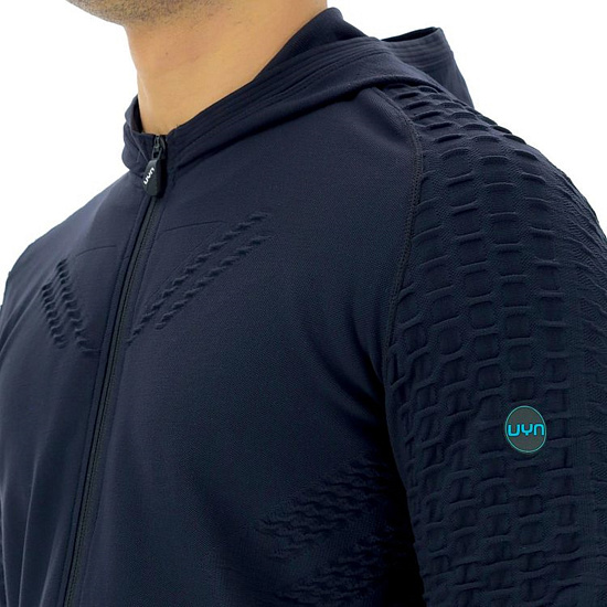 Куртка мужская UYN Run Fit Ow Hooded Full Zip Blackboard - Фото 5 большая