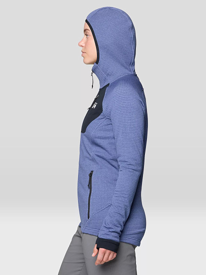 Куртка женская Mountain Hardwear Polartec Power Grid Full Zip Hoody Lapis Dusk Gradient Print - Фото 4 большая