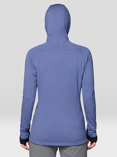 Куртка женская Mountain Hardwear Polartec Power Grid Full Zip Hoody Lapis Dusk Gradient Print - Фото 5 большая