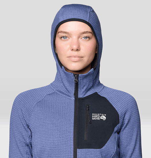 Куртка женская Mountain Hardwear Polartec Power Grid Full Zip Hoody Lapis Dusk Gradient Print - Фото 6 большая