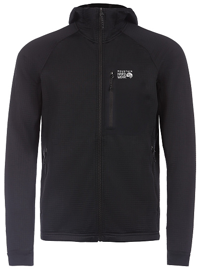 Куртка мужская Mountain Hardwear Power Grid Full Zip Hoody Black - Фото 1 большая