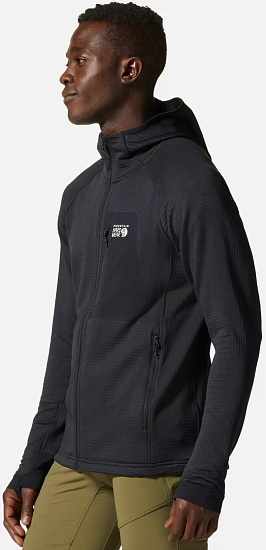 Куртка мужская Mountain Hardwear Power Grid Full Zip Hoody Black - Фото 4 большая