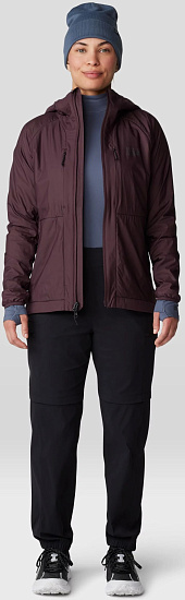 Куртка женская Mountain Hardwear Kor AirShell Warm Hoody Blackberry - Фото 6 большая