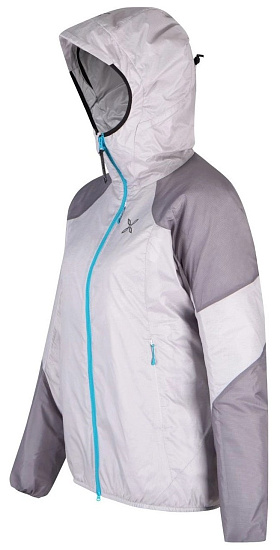 Куртка женская Montura Vertigo Hybrid Hooded Quiet Grey/Turquoise - Фото 4 большая