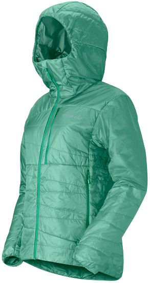 Куртка женская Norrona Falketind Thermo40 Zip Hood Malachite Green - Фото 2 большая