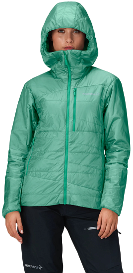 Куртка женская Norrona Falketind Thermo40 Zip Hood Malachite Green - Фото 4 большая