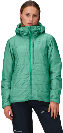 Куртка женская Norrona Falketind Thermo40 Zip Hood Malachite Green - Фото 5 большая