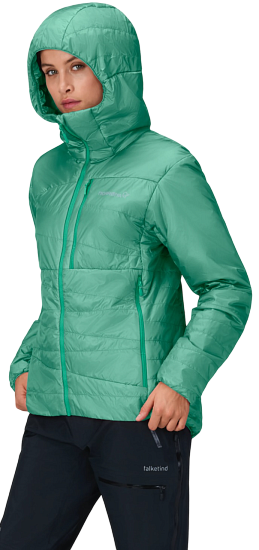 Куртка женская Norrona Falketind Thermo40 Zip Hood Malachite Green - Фото 7 большая