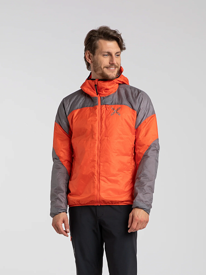Куртка мужская Montura Vertigo Hybrid Hooded Orange/Mid Grey - Фото 7 большая
