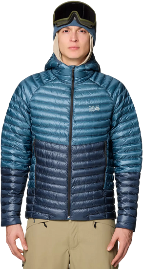 Куртка мужская Mountain Hardwear Ghost Whisperer Hoody Adriatic Blue - Фото 3 большая