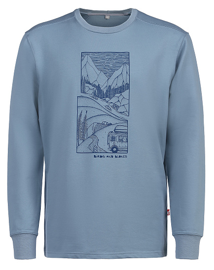 Лонгслив мужской Birds and Blokes Flow Синий - Фото 1 большая