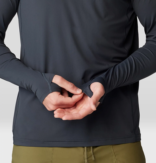 Лонгслив мужской Mountain Hardwear Crater Lake Hoody Dark Storm - Фото 7 большая