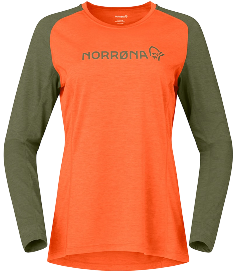 Лонгслив женский Norrona Fjora Equaliser Ls Orange Alert - Фото 1 большая