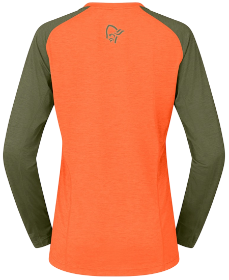 Лонгслив женский Norrona Fjora Equaliser Ls Orange Alert - Фото 3 большая
