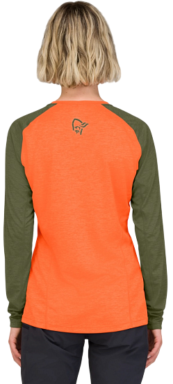 Лонгслив женский Norrona Fjora Equaliser Ls Orange Alert - Фото 6 большая