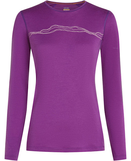Лонгслив женский Icebreaker Merino 200 Oasis Crewe Mountain Pulse Passion - Фото 1 большая