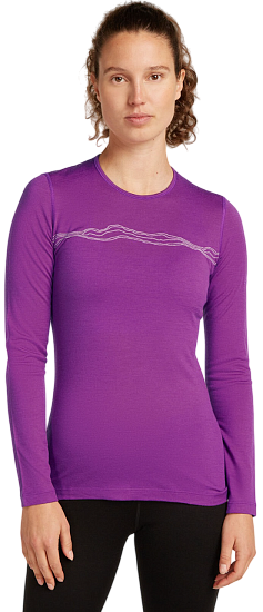 Лонгслив женский Icebreaker Merino 200 Oasis Crewe Mountain Pulse Passion - Фото 2 большая