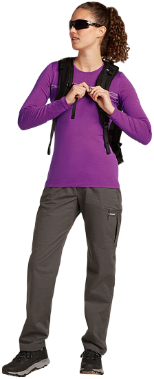 Лонгслив женский Icebreaker Merino 200 Oasis Crewe Mountain Pulse Passion - Фото 5 большая