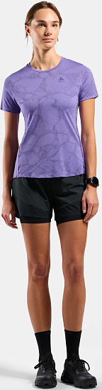 Футболка женская Odlo Zeroweight Engineered Chill-Tec Crew Neck SS Afterparty Melange - Фото 2 большая