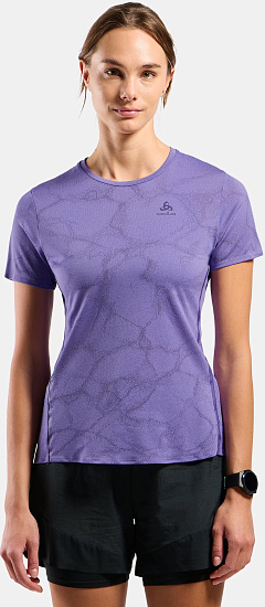 Футболка женская Odlo Zeroweight Engineered Chill-Tec Crew Neck SS Afterparty Melange - Фото 4 большая