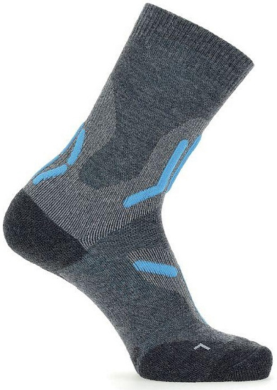 Носки женские UYN Trekking 2In Merino Mid Mid Grey/Turquoise - Фото 3 большая