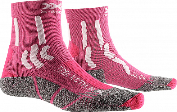 Носки детские X-Socks Trek X Cotton Flamingo Pink/Arctic White - Фото 1 большая