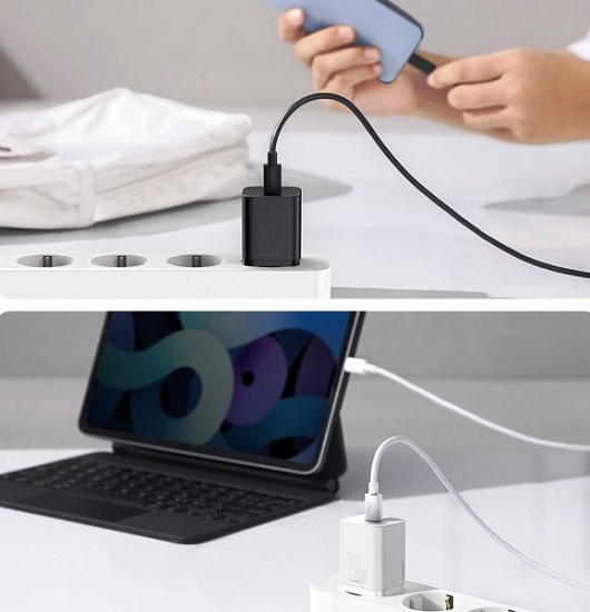 Зарядное устройство Baseus CCSUP-J02 Super Si Quick Charger White - Фото 3 большая