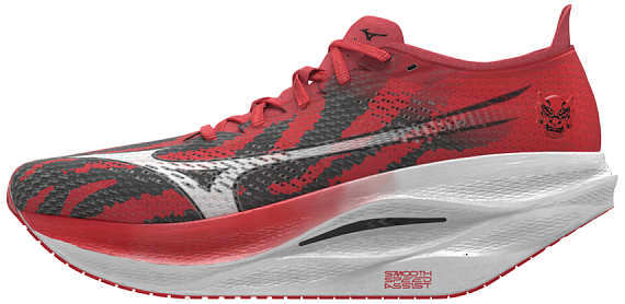 Кроссовки Mizuno Wave Rebellion Pro 3 IgnitionRed/Whte/Basballblu - Фото 2 большая